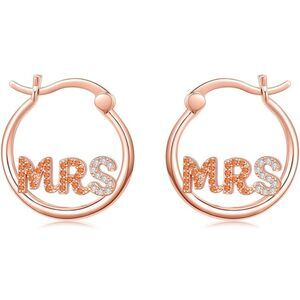 925 and Rose Gold MRS Hoop Earrings